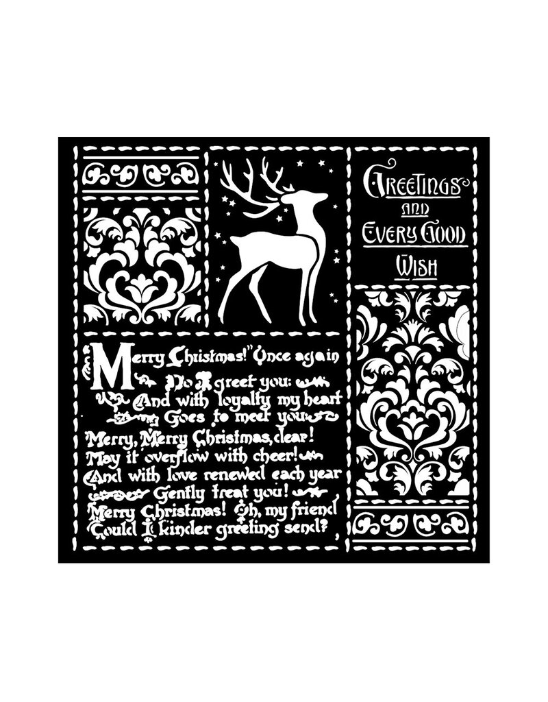 Stamperia Thick stencil cm 18X18 - Christmas letters