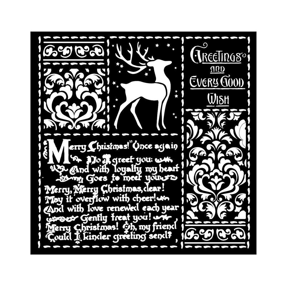 Stamperia Thick stencil cm 18X18 - Christmas letters