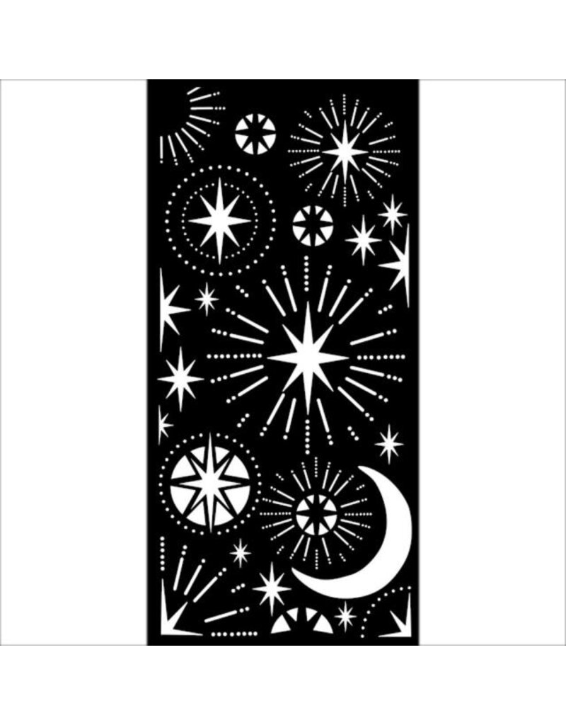 Stamperia  Thick stencil cm 12X25 - Christmas stars and moon