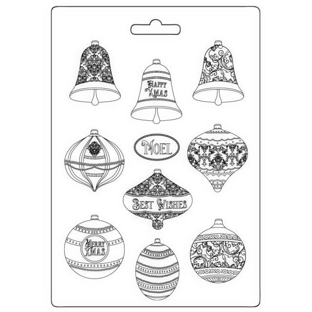 Stamperia Soft Mould A4 - Christmas bells and balls