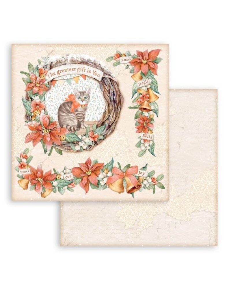 Stamperia  Scrapbooking Double face sheet - All Around Christmas garland