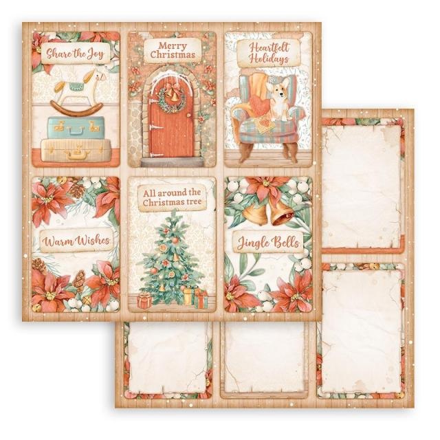 Stamperia Scrapbooking Double face sheet - All Around Christmas 6 cards