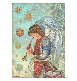 Stamperia A4 Rice paper packed - Christmas Greetings angel