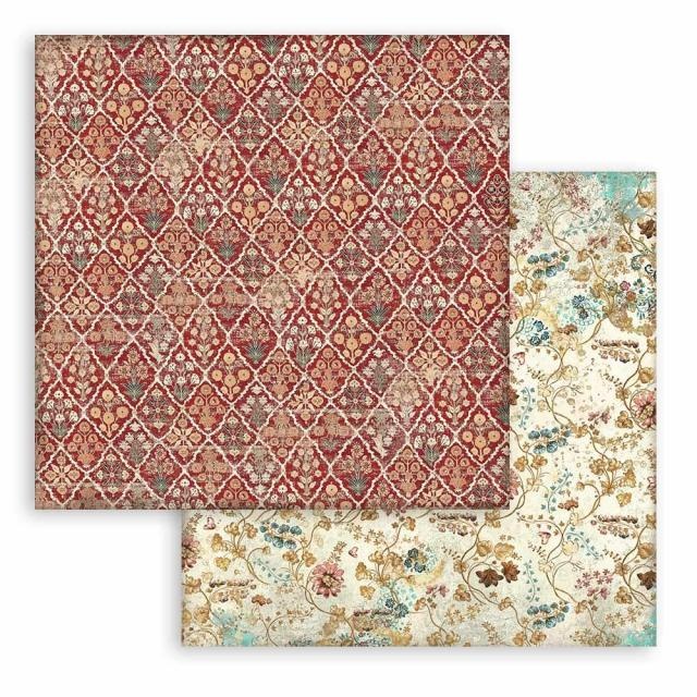 Stamperia Scrapbooking Double face sheet - Christmas Greetings red texture