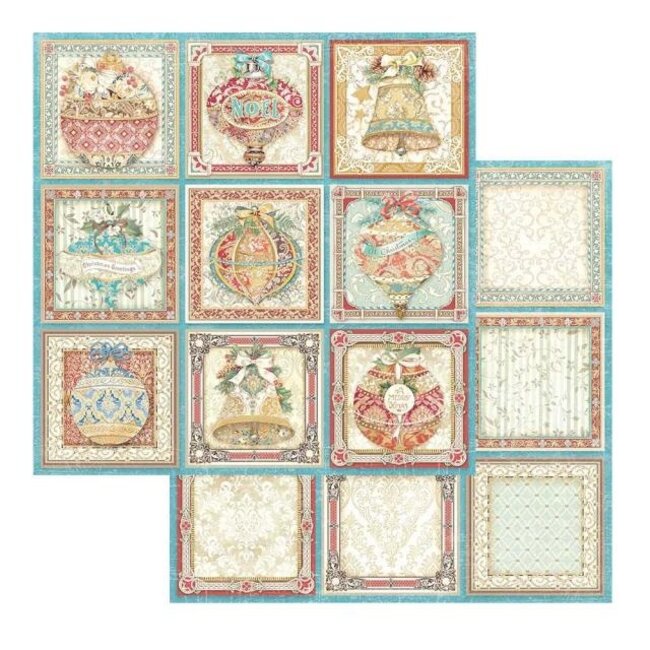 Stamperia Dubbelzijdig Scrapbook Papier - Christmas Greetings tags
