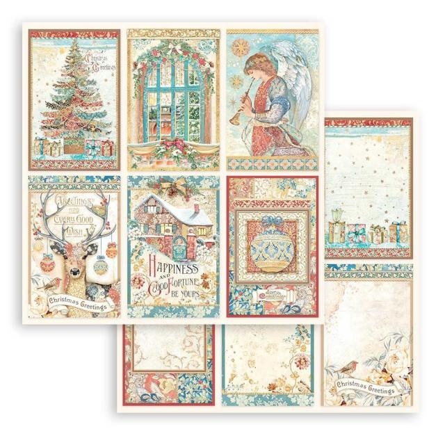 Stamperia Scrapbooking Double face sheet - Christmas Greetings 6 cards