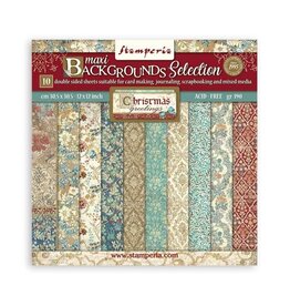 Stamperia Scrapbooking Pad 10 sheets cm 30,5x30,5 (12"x12") Maxi Background selection - Christmas Greetings