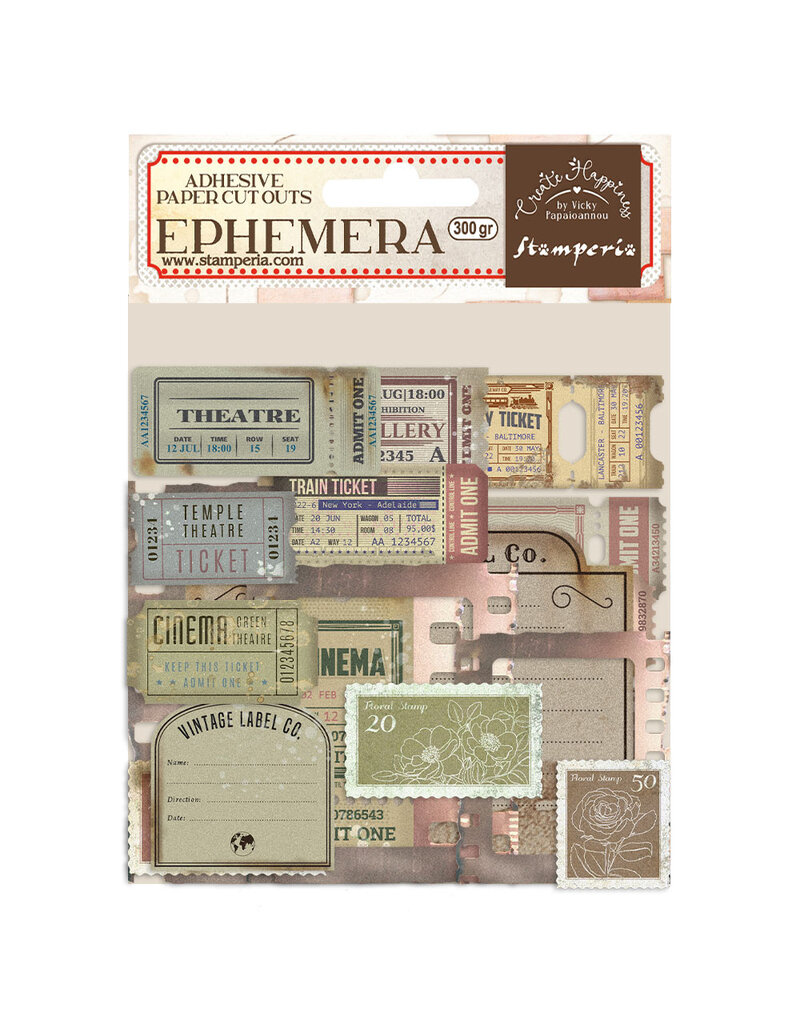 Stamperia  Ephemera  - Create Happiness Christmas tickets