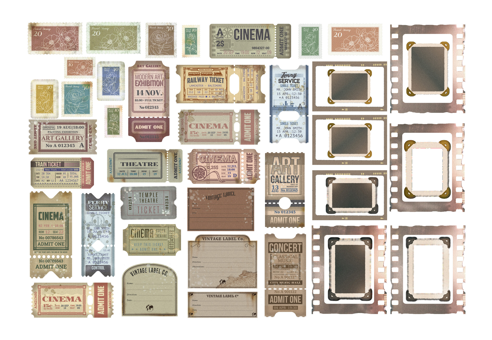 Stamperia  Ephemera  - Create Happiness Christmas tickets