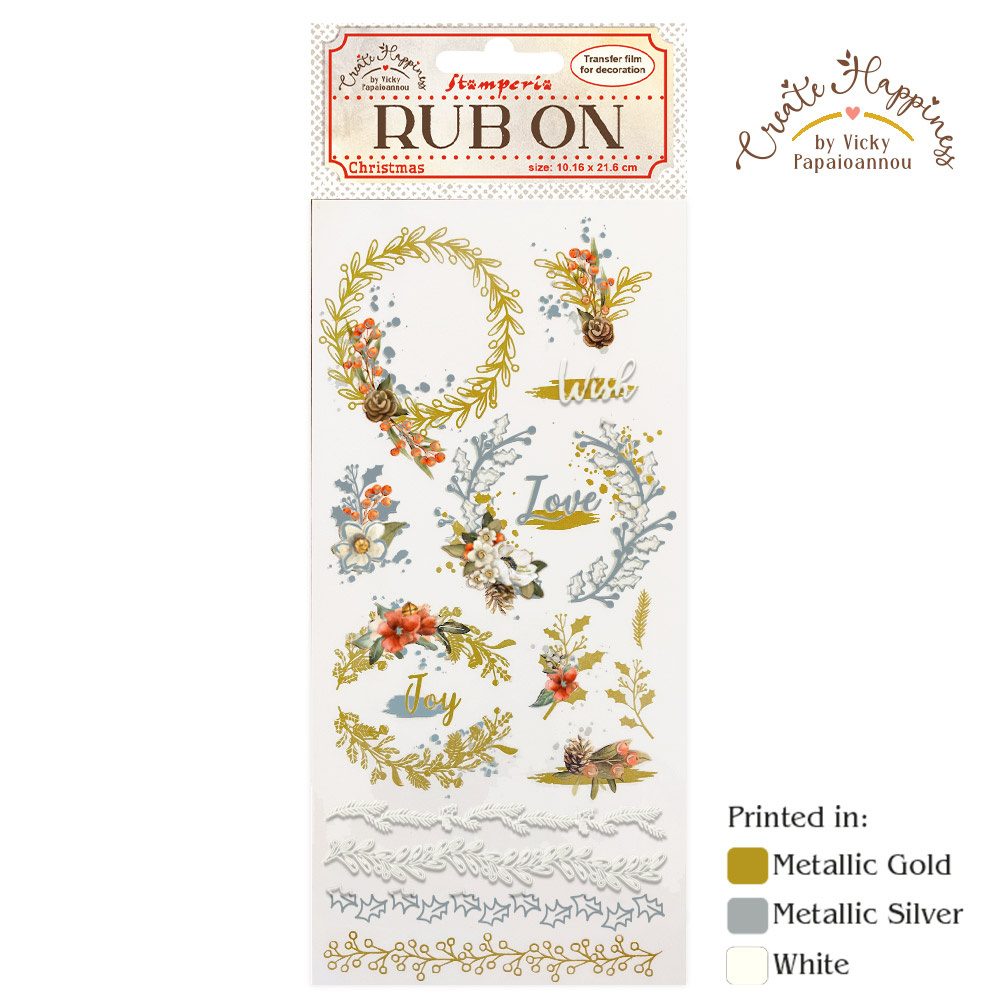Stamperia Rub-on cm 10,16x21,6 - Create Happiness Christmas garlands
