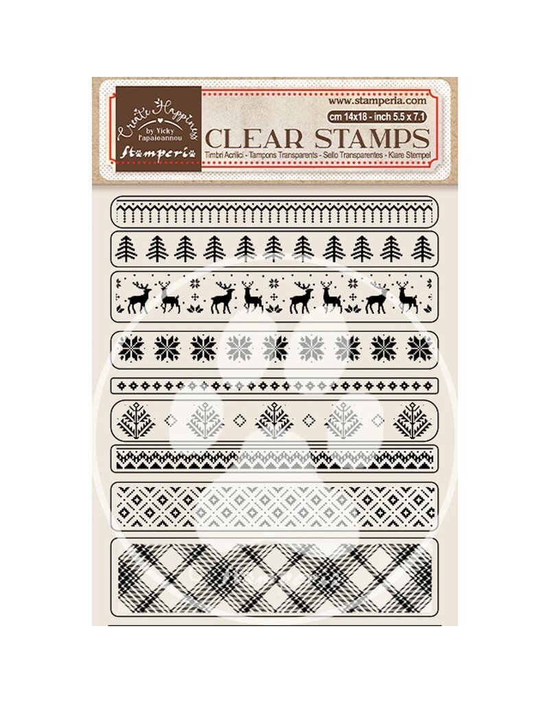 Stamperia Acrylic stamp cm 14x18 - Create Happiness Christmas borders