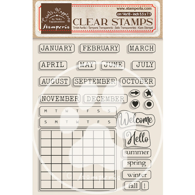 Stamperia Acrylic stamp cm 14x18 - Create Happiness Christmas calendar, monthly