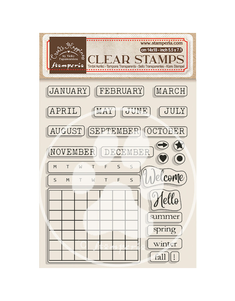 Stamperia Acrylic stamp cm 14x18 - Create Happiness Christmas calendar, monthly