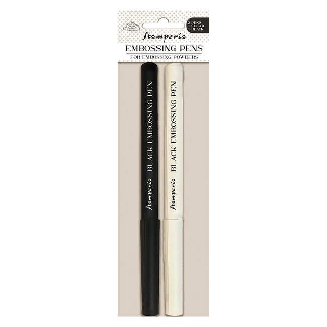 Stamperia  Create Happiness Set 2 Embossing pens: clear - black