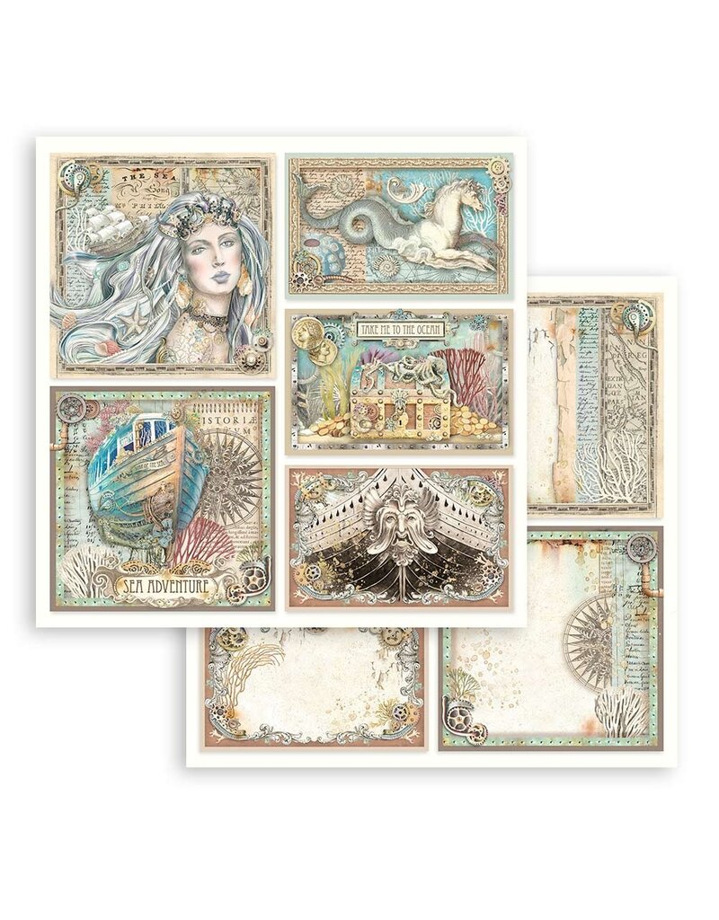 Stamperia Scrapbooking Pad 10 sheets cm 30,5x30,5 (12"x12") - Songs of the Sea