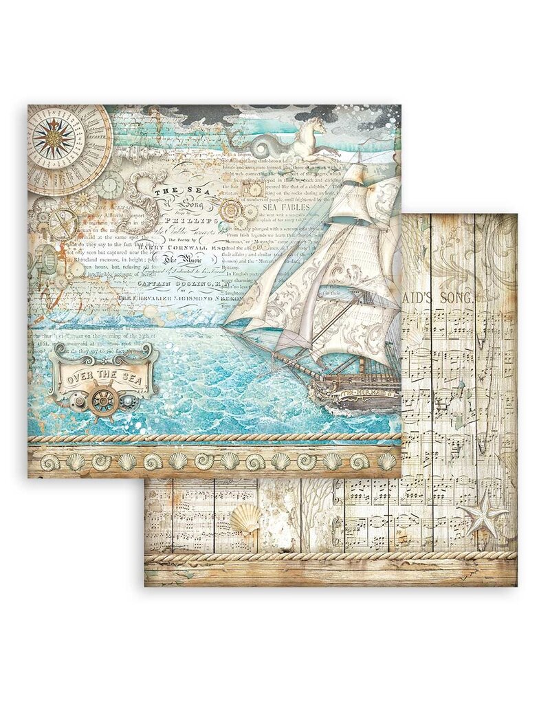 Stamperia Scrapbooking Pad 10 sheets cm 30,5x30,5 (12"x12") - Songs of the Sea