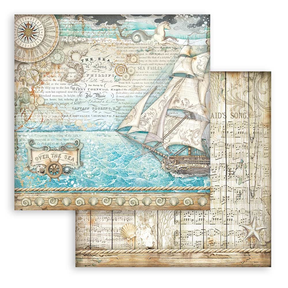 Stamperia Scrapbooking Pad 10 sheets cm 30,5x30,5 (12"x12") - Songs of the Sea