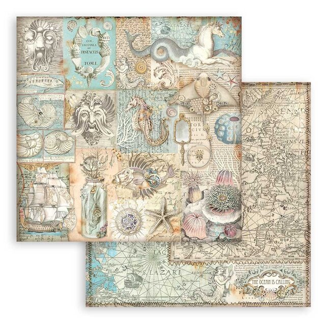 Stamperia Papierblok 30,5x30,5 cm - 10 vellen - Songs of the Sea
