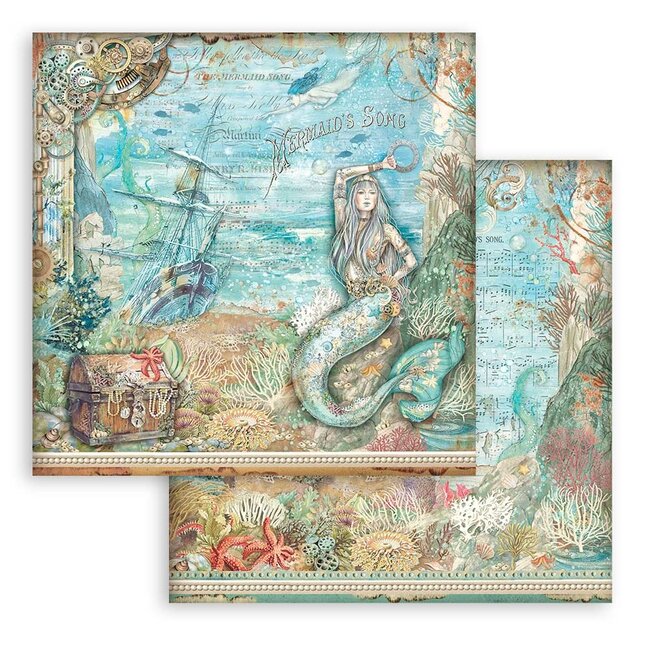 Stamperia Papierblok 20,3x20,3 cm - 10 vellen - Songs of the Sea