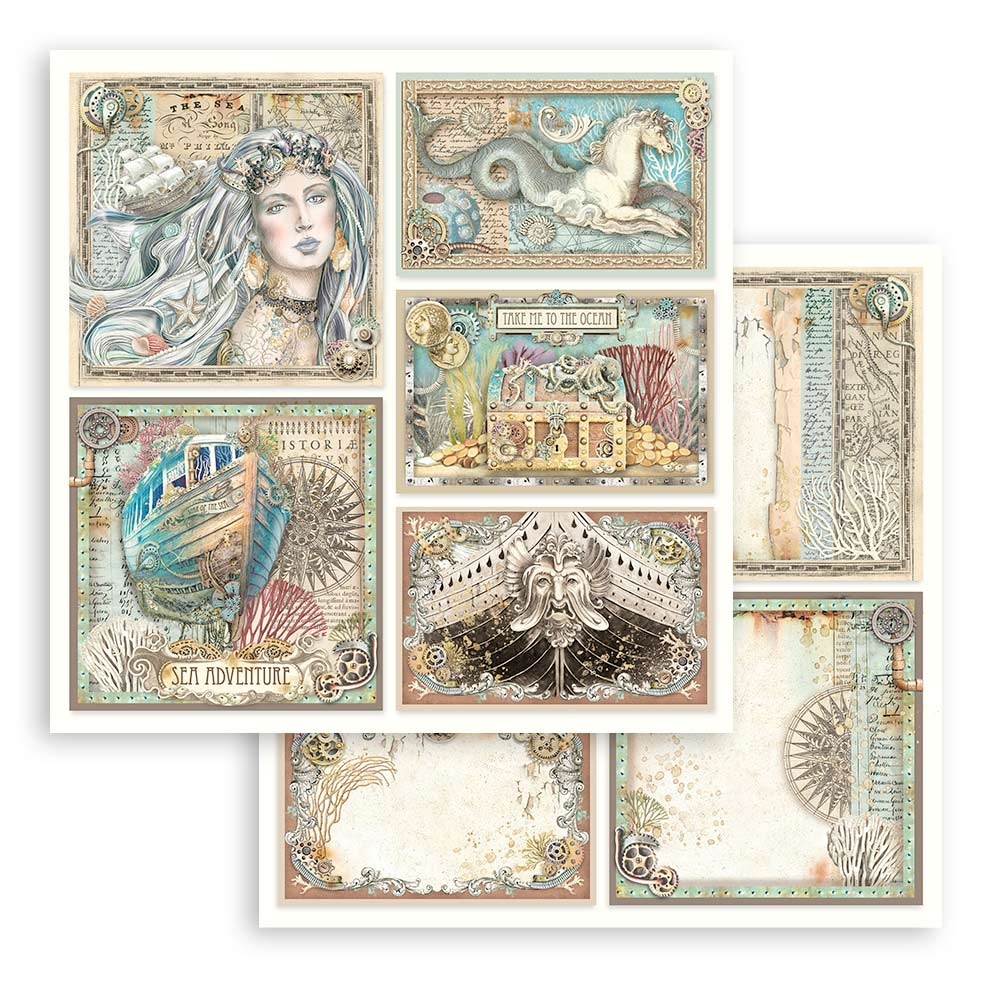 Stamperia Scrapbooking Small Pad 10 sheets cm 20,3X20,3 (8"X8") - Songs of the Sea