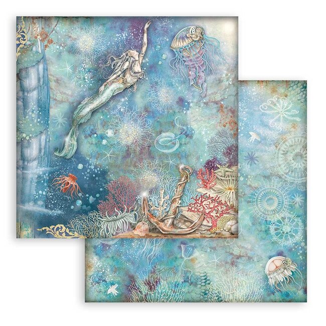 Stamperia Scrapbooking Small Pad 10 sheets cm 20,3X20,3 (8"X8") - Songs of the Sea
