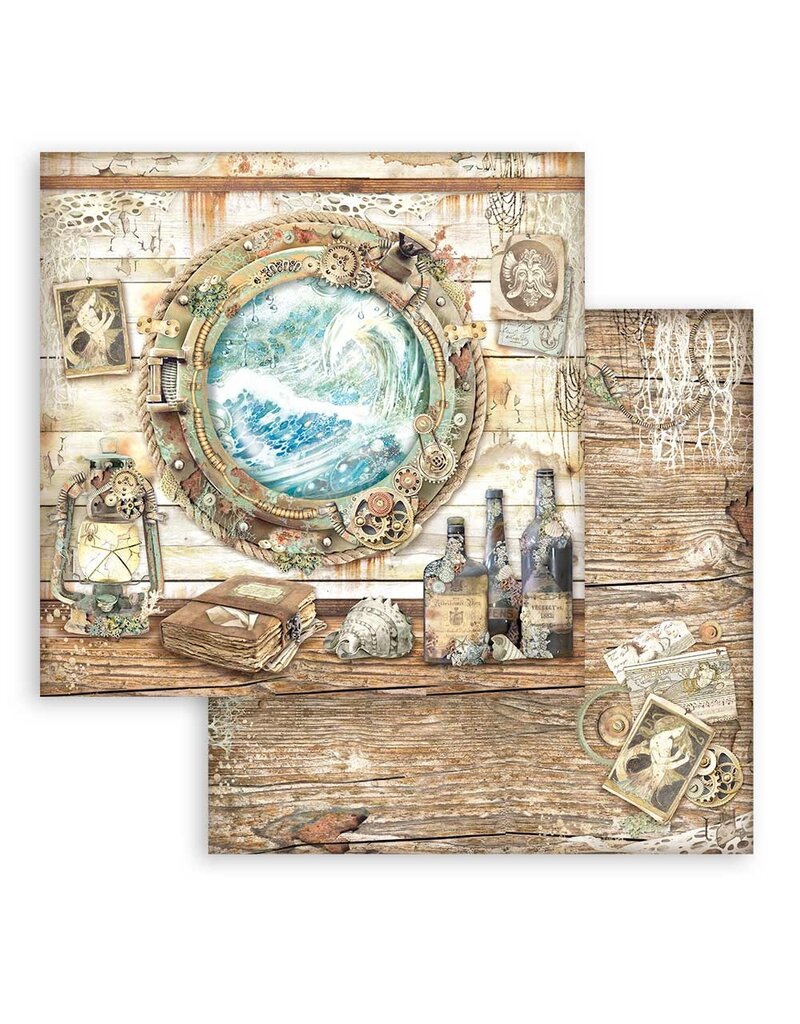 Stamperia Scrapbooking Double face sheet - Songs of the Sea portholes