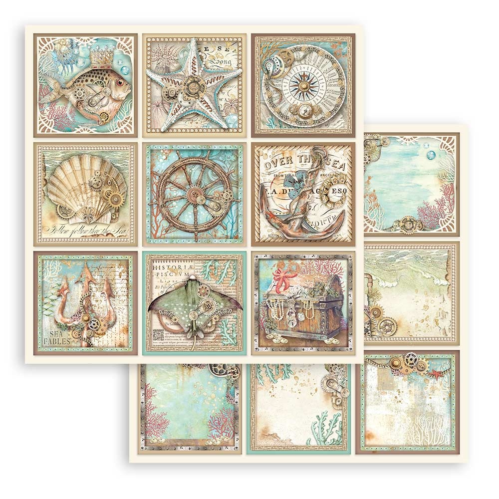 Stamperia Scrapbooking Double face sheet - Songs of the Sea tags