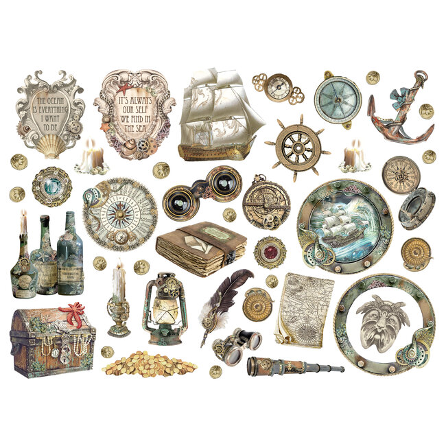 Stamperia Die cuts assorted - Songs of the Sea ship and treasures