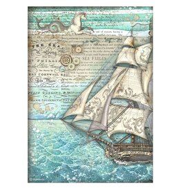 Stamperia A4 Rice paper packed - Songs of the Sea sailing ship