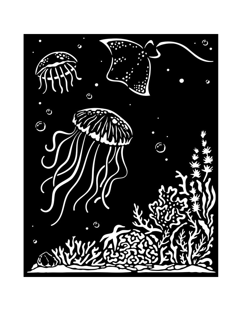 Stamperia Thick stencil cm 20X25 - Songs of the Sea jellyfish