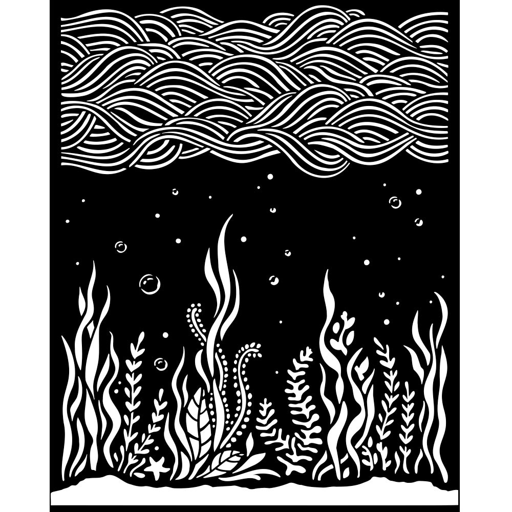 Stamperia Thick stencil cm 20X25 - Songs of the Sea corals and poseidonias