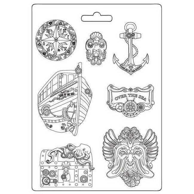 Stamperia Soft Mould A4 - Songs of the Sea over the sea