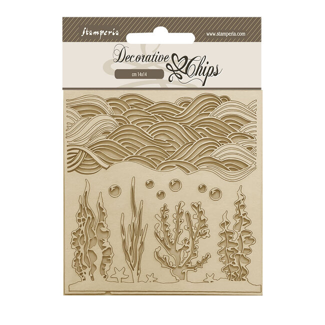 Stamperia Decorative chips cm 14x14 - Songs of the Sea corals