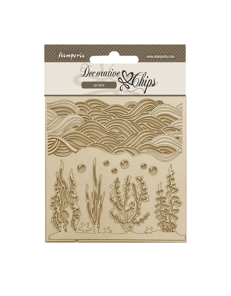 Stamperia Decorative chips cm 14x14 - Songs of the Sea corals