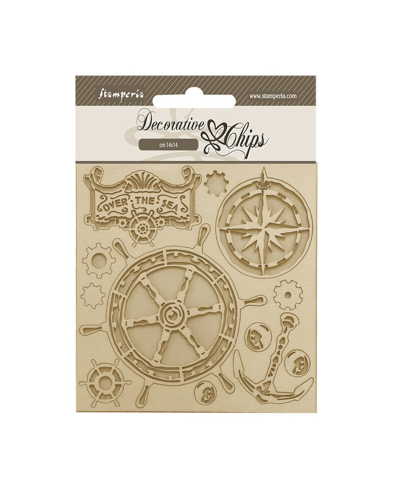 Stamperia Decorative chips cm 14x14 - Songs of the Sea rudder