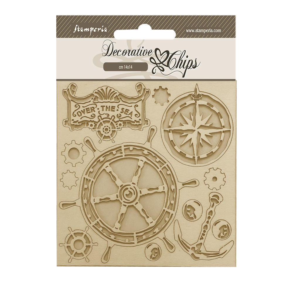 Stamperia Decorative chips cm 14x14 - Songs of the Sea rudder