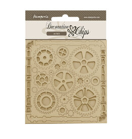 Stamperia Decorative chips cm 14x14 - Songs of the Sea pipes and mechanisms
