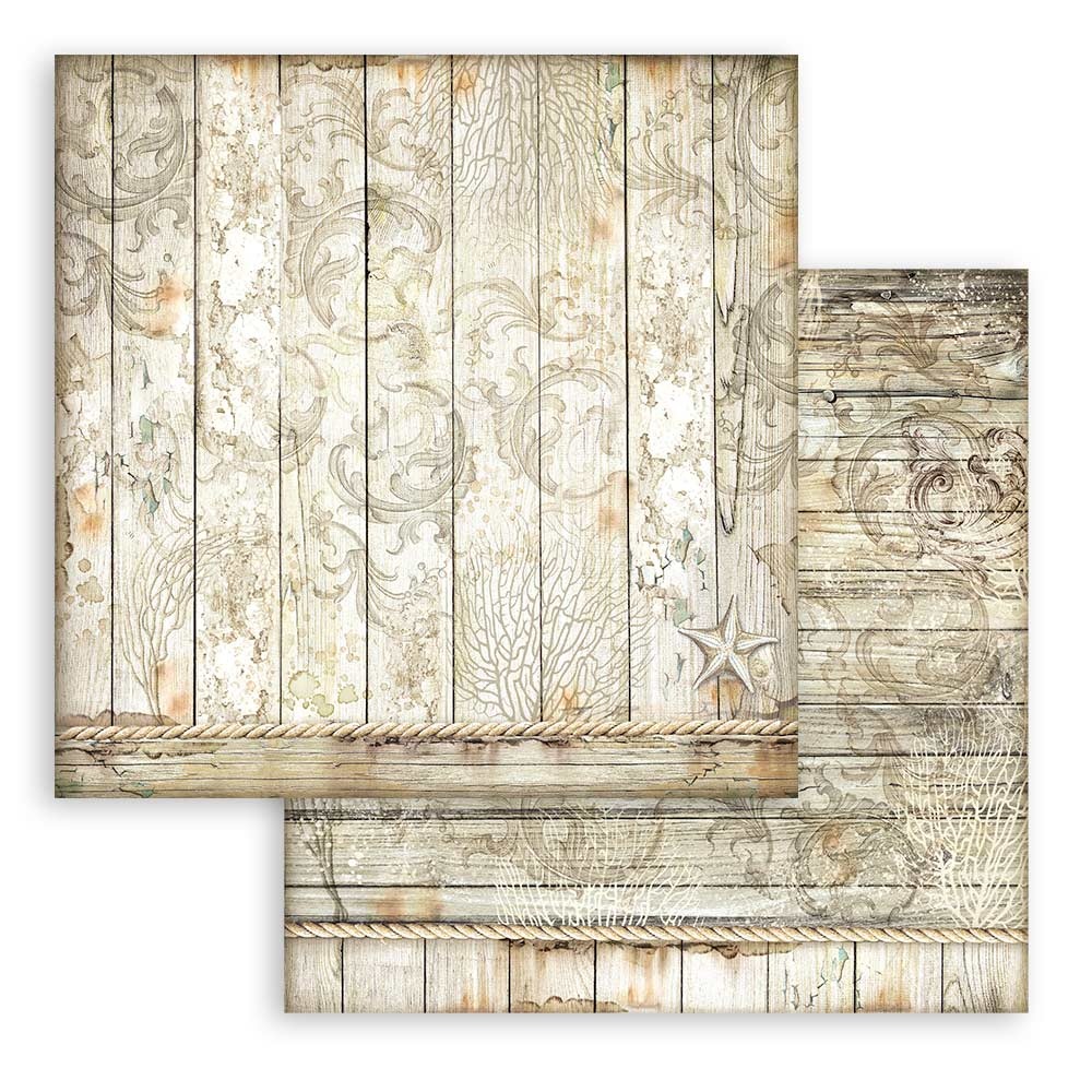 Stamperia Scrapbooking Small Pad 10 sheets cm 20,3X20,3 (8"X8") Backgrounds Selection - Songs of the Sea