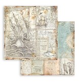 Stamperia Scrapbooking Small Pad 10 sheets cm 20,3X20,3 (8"X8") Backgrounds Selection - Songs of the Sea