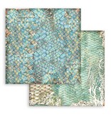 Stamperia Scrapbooking Small Pad 10 sheets cm 20,3X20,3 (8"X8") Backgrounds Selection - Songs of the Sea