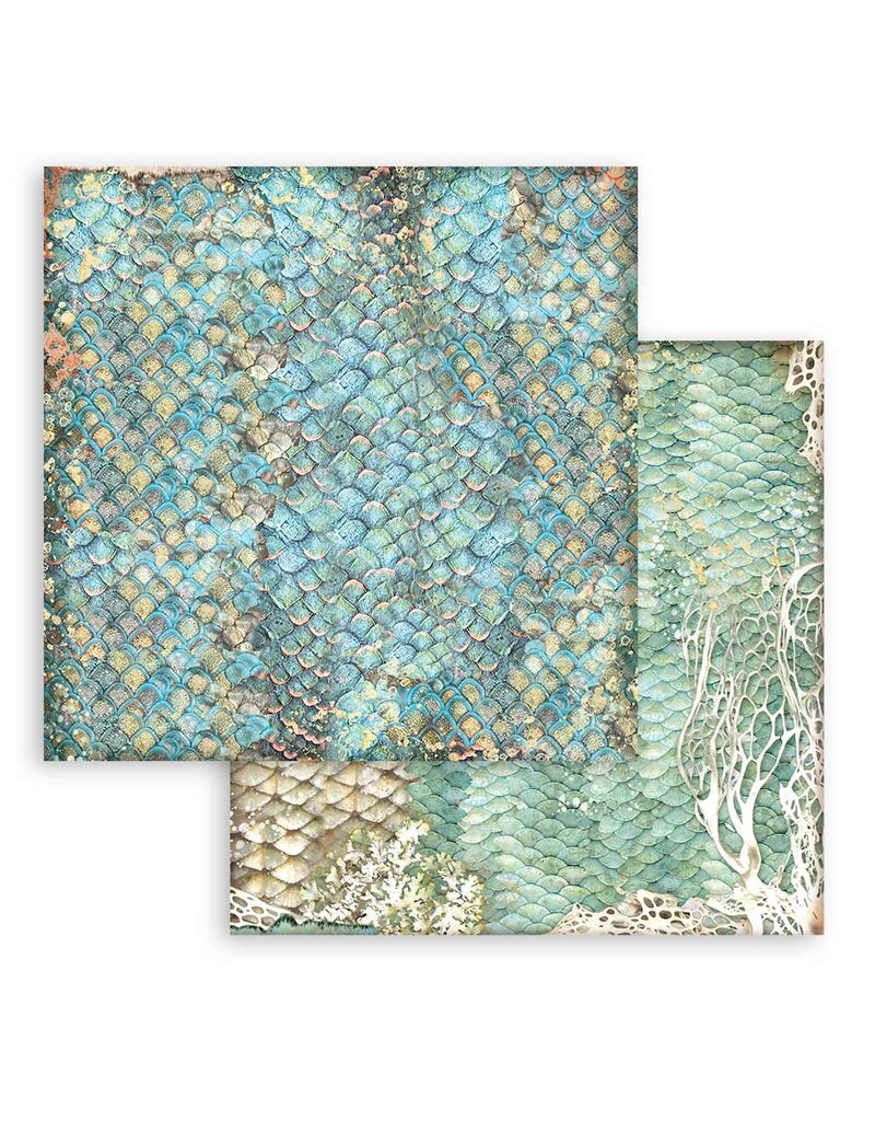 Stamperia Scrapbooking Small Pad 10 sheets cm 20,3X20,3 (8"X8") Backgrounds Selection - Songs of the Sea