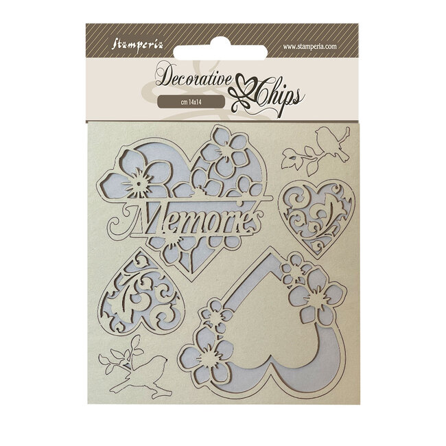 Stamperia Decorative chips cm 14x14 - Blue Land memories