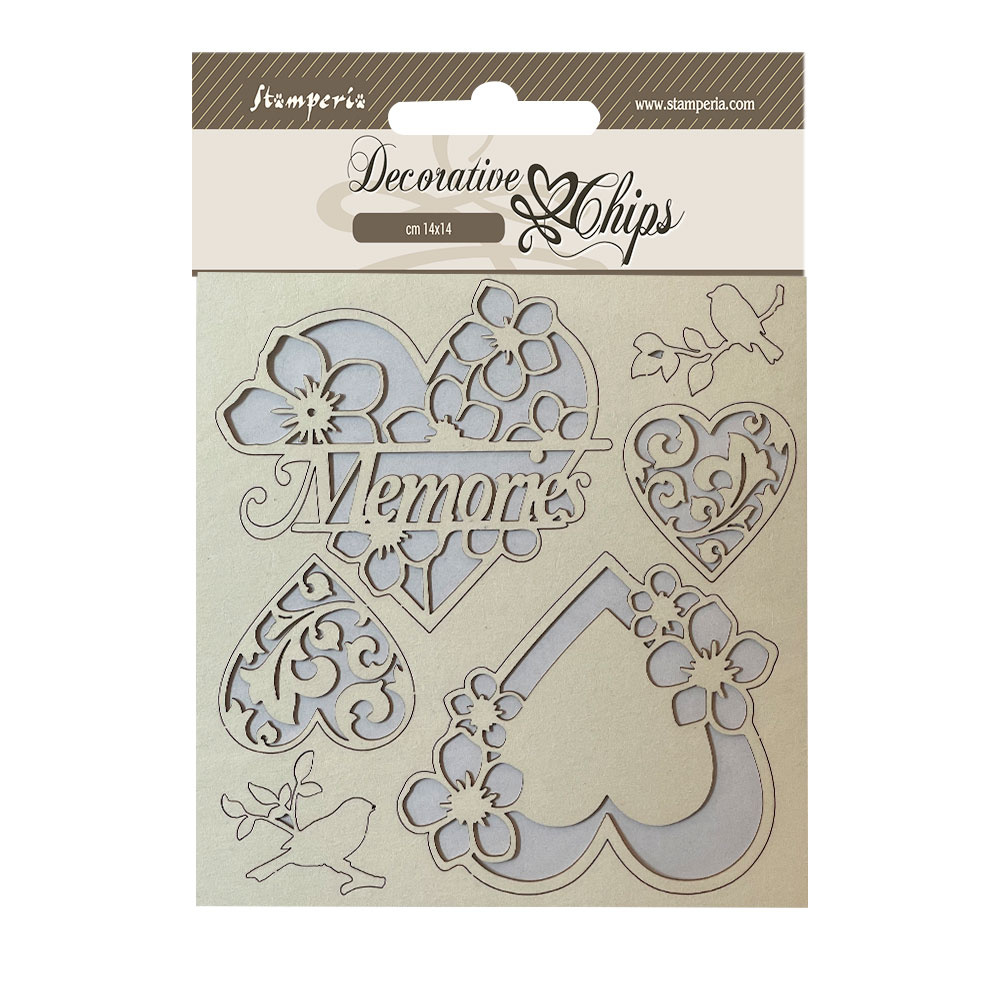 Stamperia Decorative chips cm 14x14 - Blue Land memories