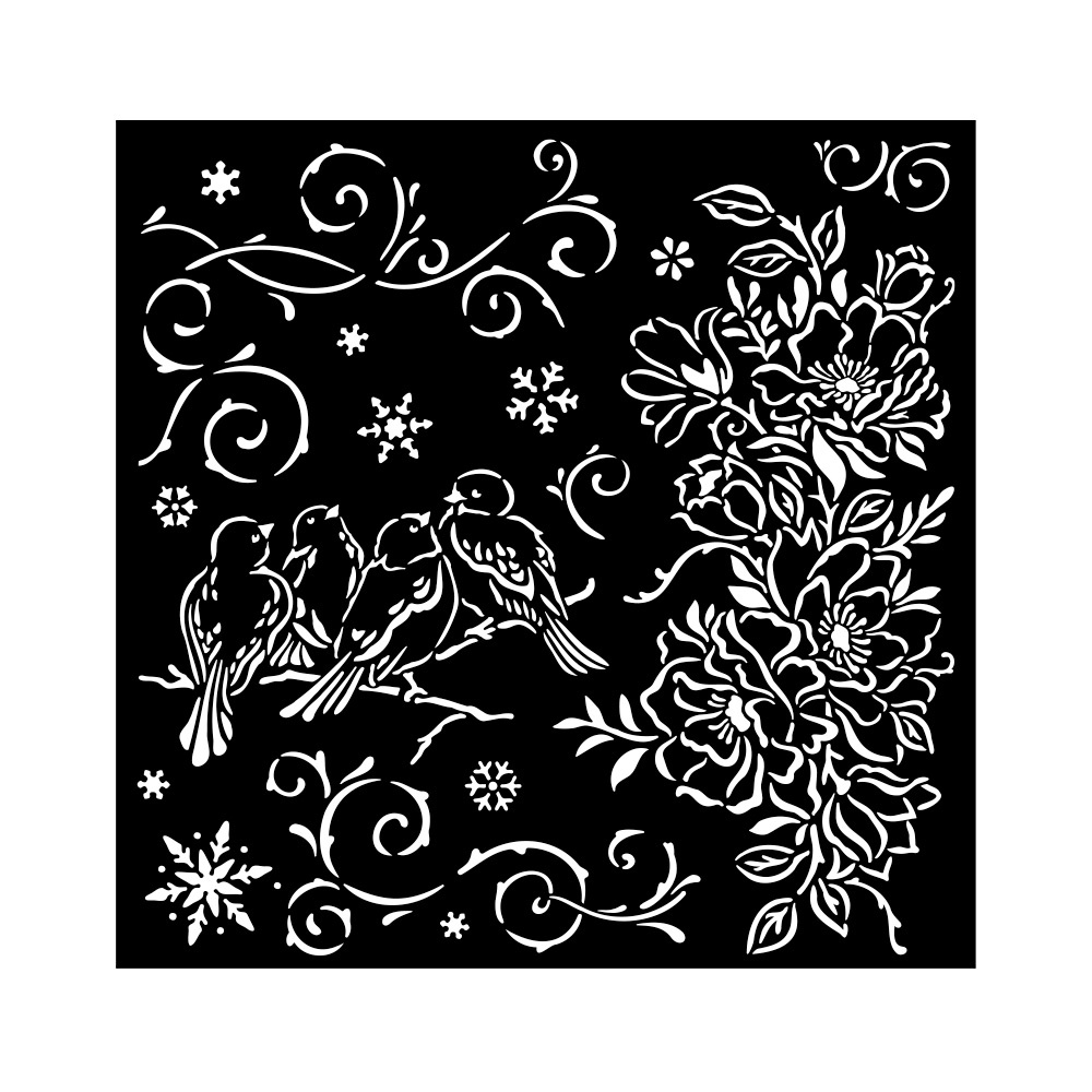 Stamperia Thick stencil cm 18x18 - Blue Land birds