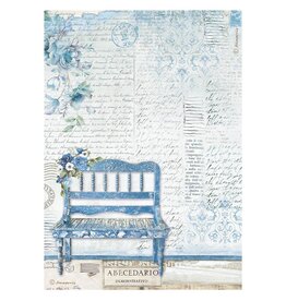 Stamperia A4 Rice paper packed - Blue Land bench