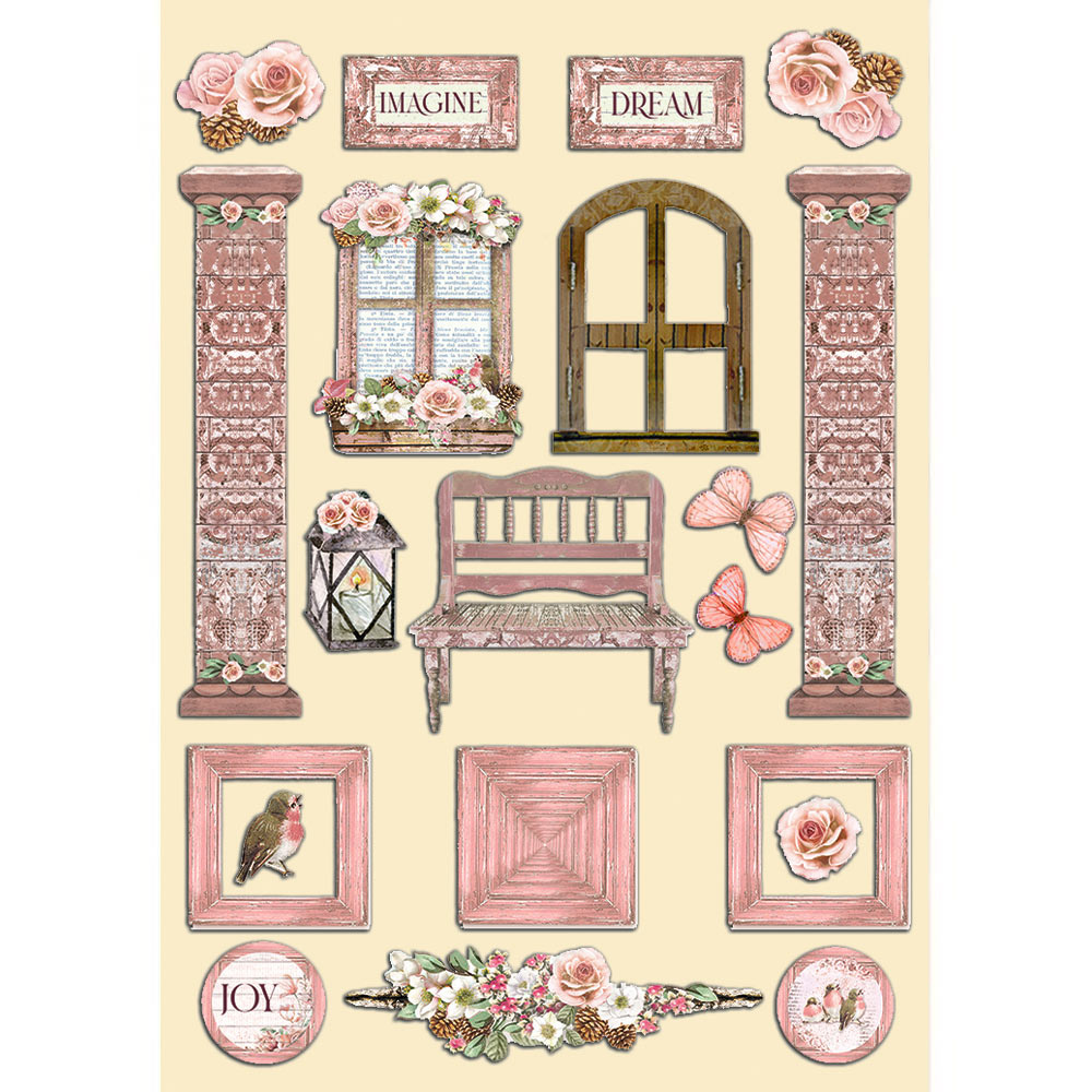 Stamperia Colored Wooden shape A5 - Roseland