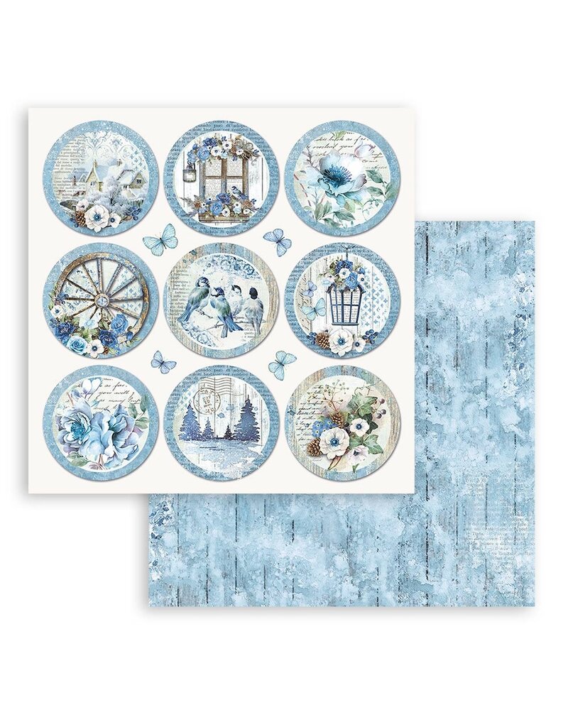 Stamperia Scrapbooking Double face sheet - Blue Land rounds