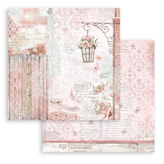 Stamperia Papierblok 20,3x20,3 cm - 10 vellen - Roseland