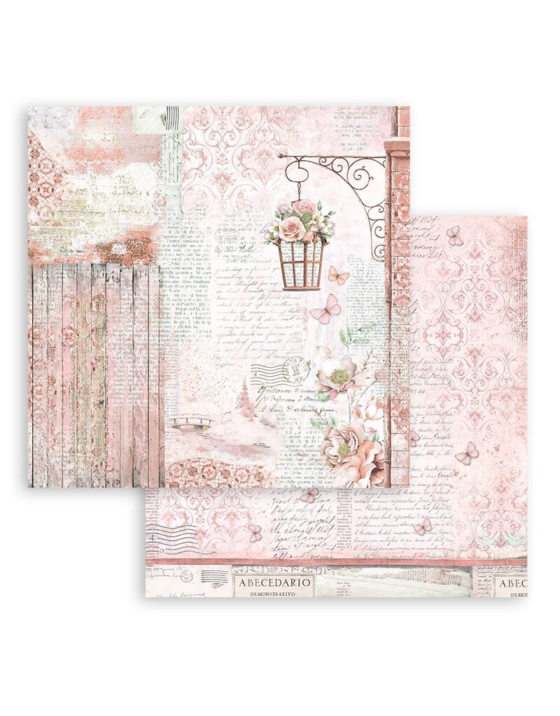 Stamperia Scrapbooking Small Pad 10 sheets cm 20,3X20,3 (8"X8") - Roseland