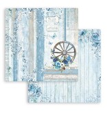 Stamperia Scrapbooking Small Pad 10 sheets cm 20,3X20,3 (8"X8") - Blue Land